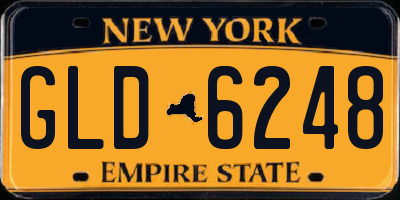 NY license plate GLD6248