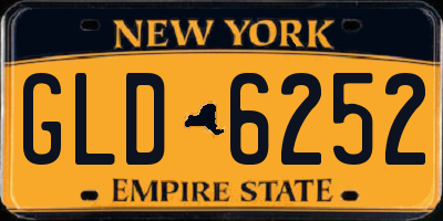 NY license plate GLD6252