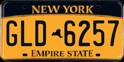 NY license plate GLD6257