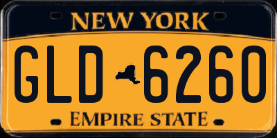 NY license plate GLD6260