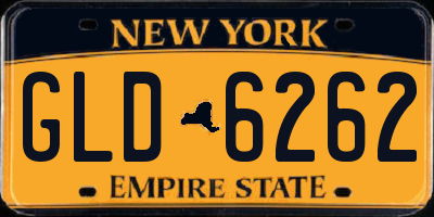 NY license plate GLD6262