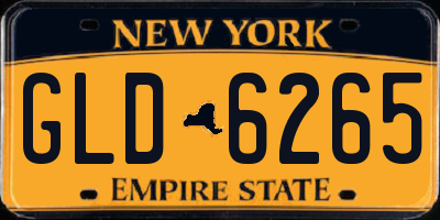 NY license plate GLD6265