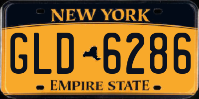NY license plate GLD6286