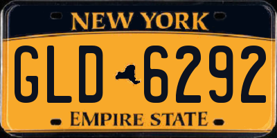 NY license plate GLD6292