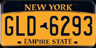 NY license plate GLD6293