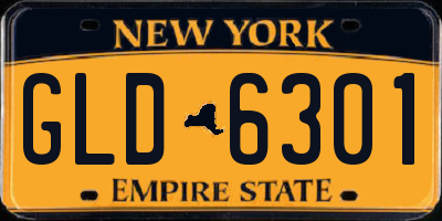 NY license plate GLD6301