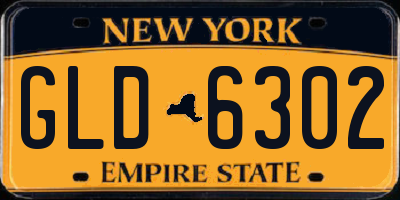 NY license plate GLD6302