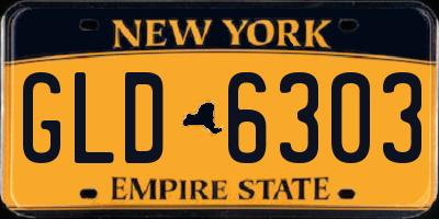 NY license plate GLD6303