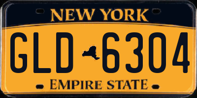 NY license plate GLD6304