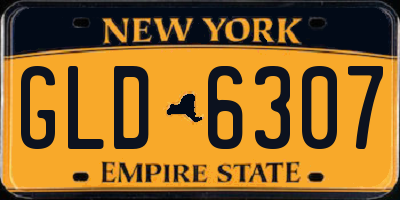 NY license plate GLD6307