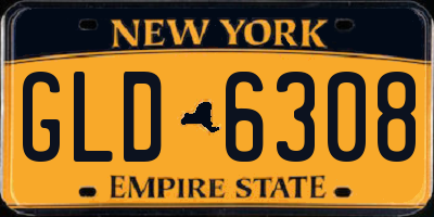 NY license plate GLD6308