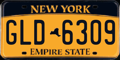 NY license plate GLD6309