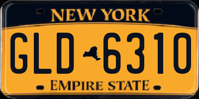 NY license plate GLD6310