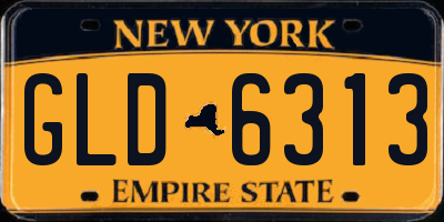 NY license plate GLD6313