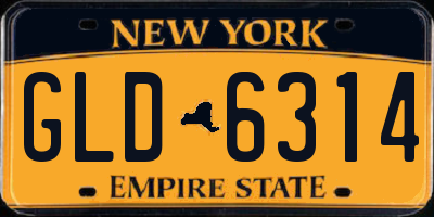 NY license plate GLD6314