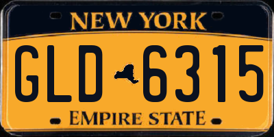 NY license plate GLD6315