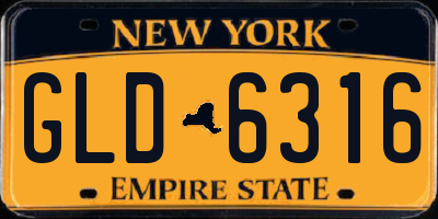 NY license plate GLD6316