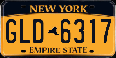 NY license plate GLD6317