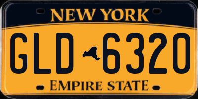 NY license plate GLD6320