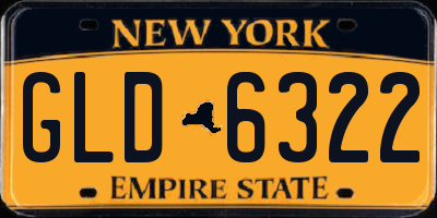 NY license plate GLD6322