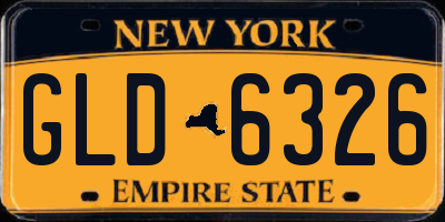NY license plate GLD6326