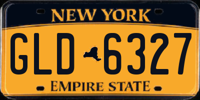 NY license plate GLD6327