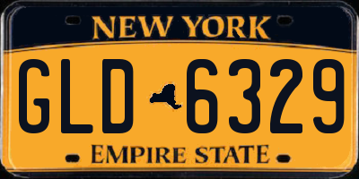 NY license plate GLD6329