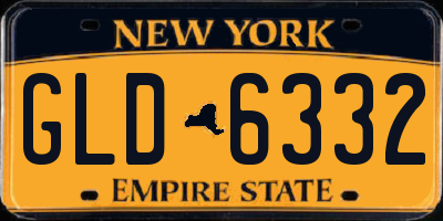 NY license plate GLD6332