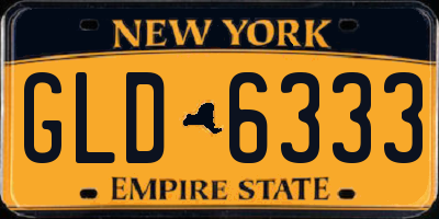 NY license plate GLD6333