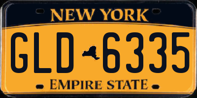 NY license plate GLD6335
