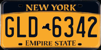 NY license plate GLD6342
