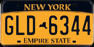 NY license plate GLD6344