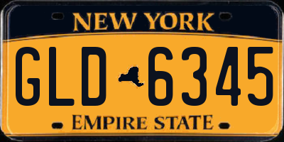 NY license plate GLD6345