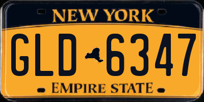 NY license plate GLD6347