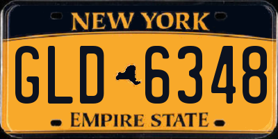 NY license plate GLD6348