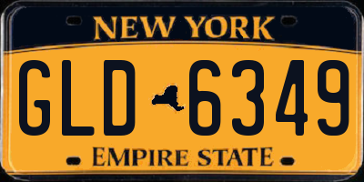 NY license plate GLD6349