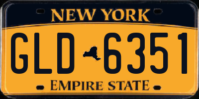 NY license plate GLD6351
