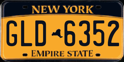 NY license plate GLD6352