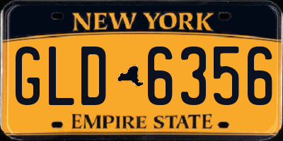 NY license plate GLD6356