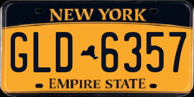 NY license plate GLD6357