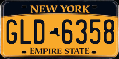 NY license plate GLD6358