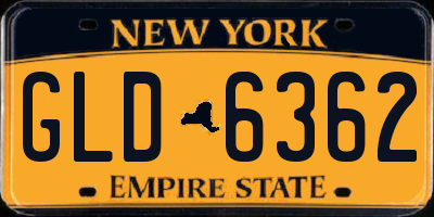 NY license plate GLD6362