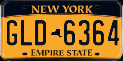 NY license plate GLD6364