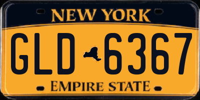 NY license plate GLD6367