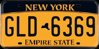 NY license plate GLD6369