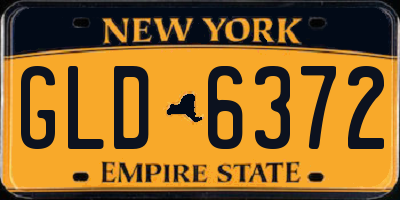 NY license plate GLD6372