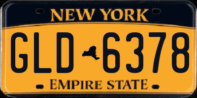 NY license plate GLD6378