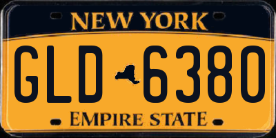 NY license plate GLD6380