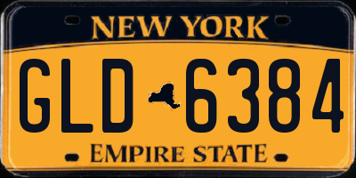 NY license plate GLD6384