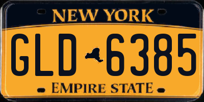 NY license plate GLD6385